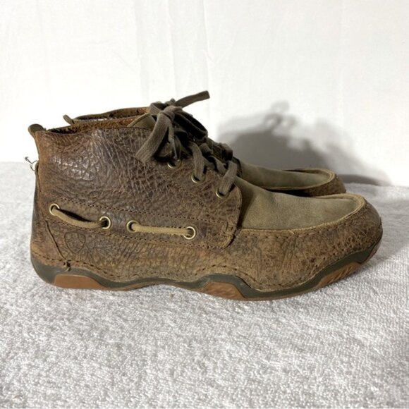 Ariat Brown Distressed Leather Lace Up Chukka Boots Ankle Boots 8EE/41W - Picture 1 of 12